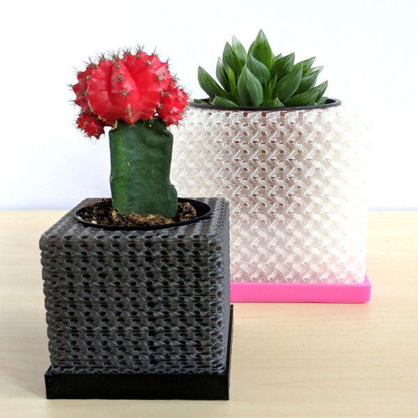 Medium Cubelia - Modern Cube Pot, Geometric 4" Succulents Pot, Minimalist Succulent Planter, Square Pot, Orchid Planter, Unique Orchid Pot