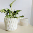 Geometric Cachepot for Houseplants - Modern Minimalist Diamond Pot, Hygge Home Decor, 3D Printed Planter, Decorative Pot, Cache Pot