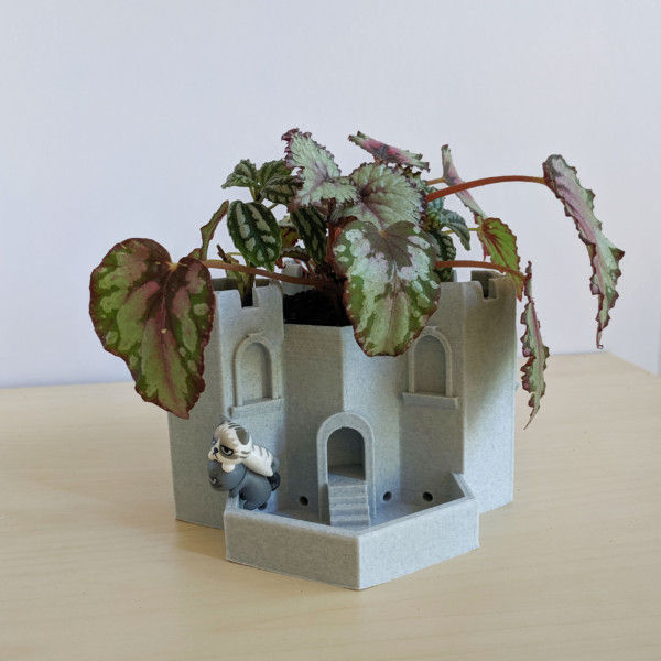 Tri-Tower Castle Planter for Small Succulents, Herb Garden Planter, Cactus Planter for Fairy Garden