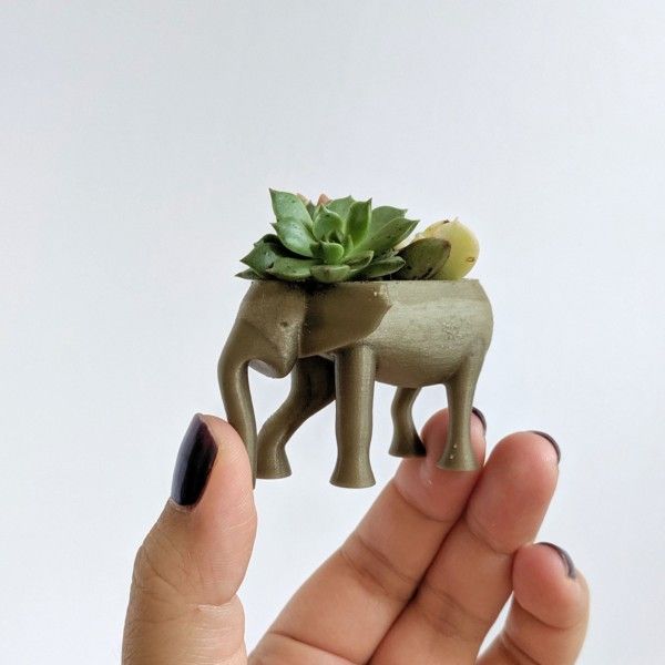 Tiny Elephant Animal Planter for Mini Succulents, Cute Animal Pot, Mini Animal Planter, Small Planter, Mini Succulent Planter