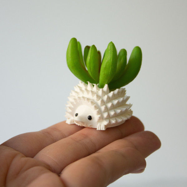 BULK WHOLESALE - Set of 5 Mini Hedgehog Planters for Succulent or Cactus Cuttings, Mini Hedgehog Pots for Plant Boutiques