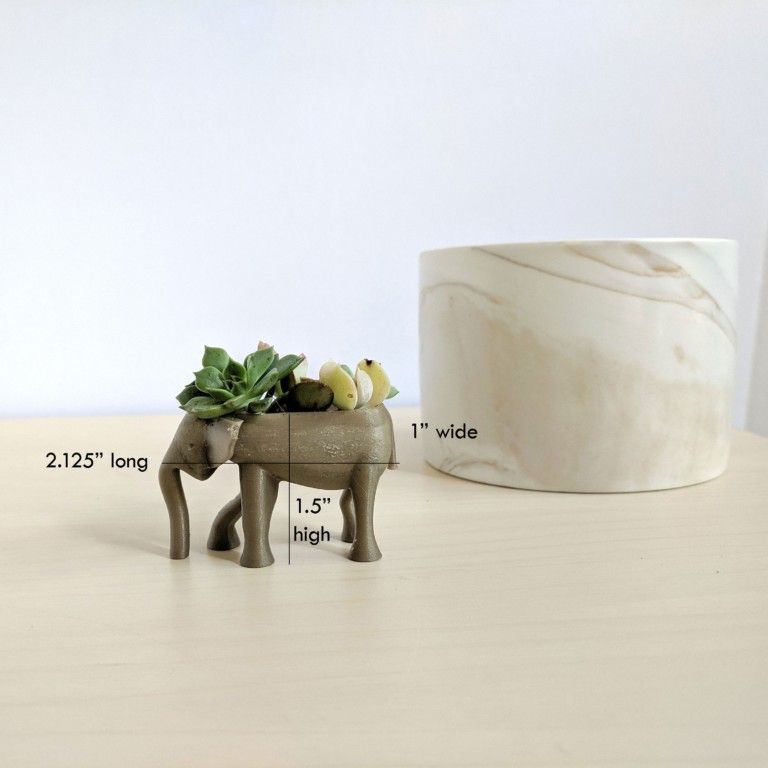 Elephant Mini Succulent Planter Print A Pot