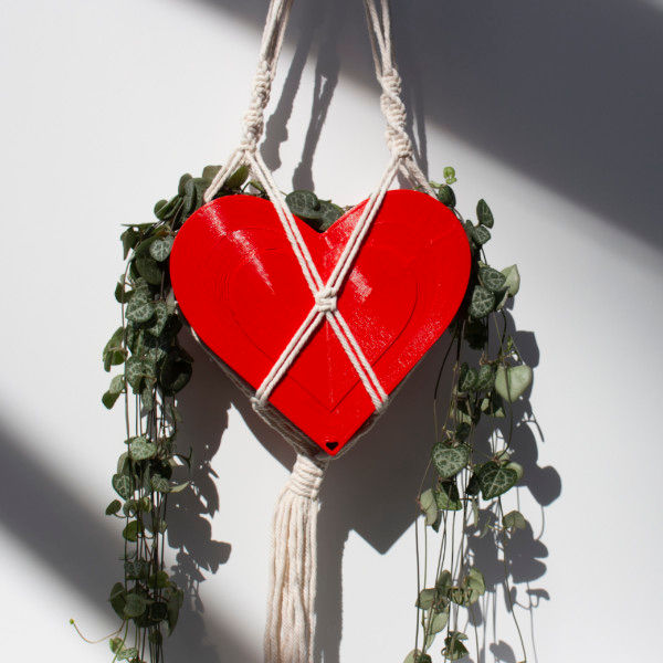 Hanging Heart Planter, Heart Sconce, Valentines Day Planter, V-Day Pot, Heart-shaped Pot - PLANTER ONLY, String/Macrame NOT included