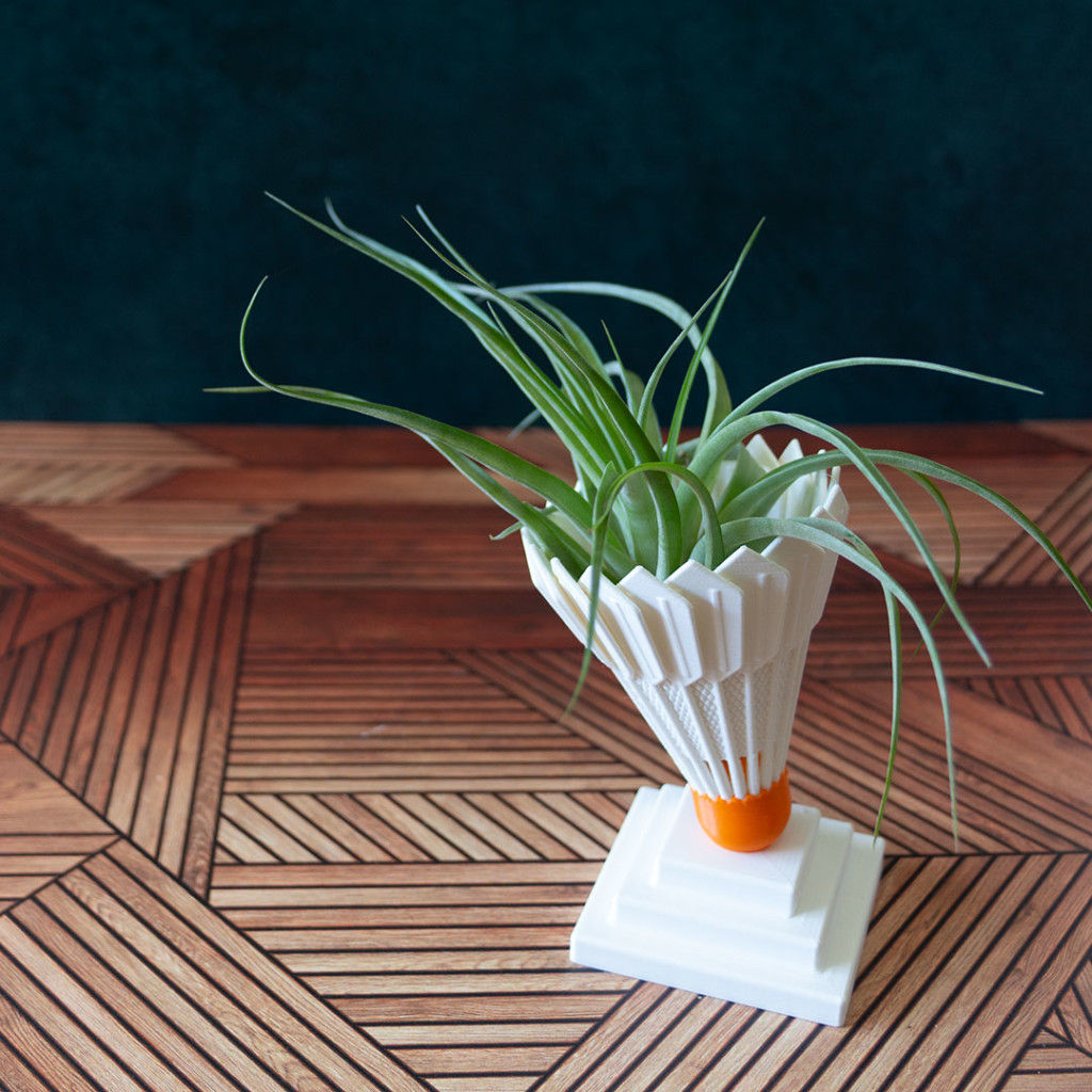 Badminton Birdie Air Plant Holder Print A Pot