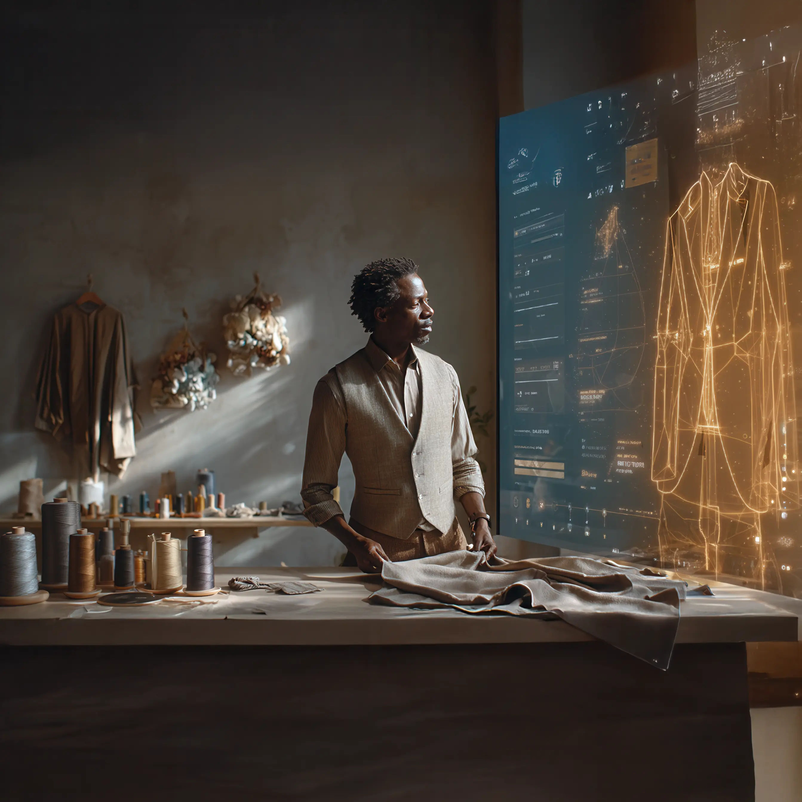 Atelier de couture avec écran digital – refonte de site web en Martinique