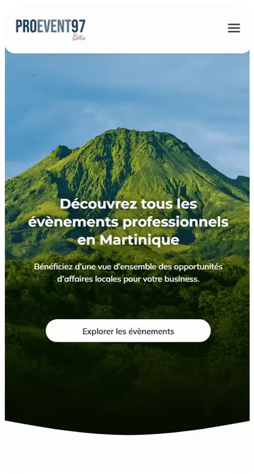 Site vitrine premium ProEvent97 - Location de matériel événementiel Martinique
