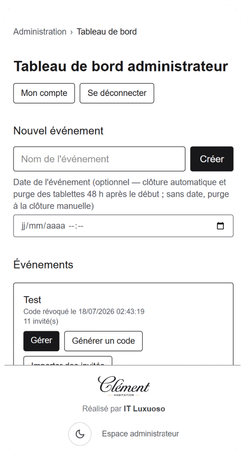 Aperçu du site réalisé pour Habitation Clément