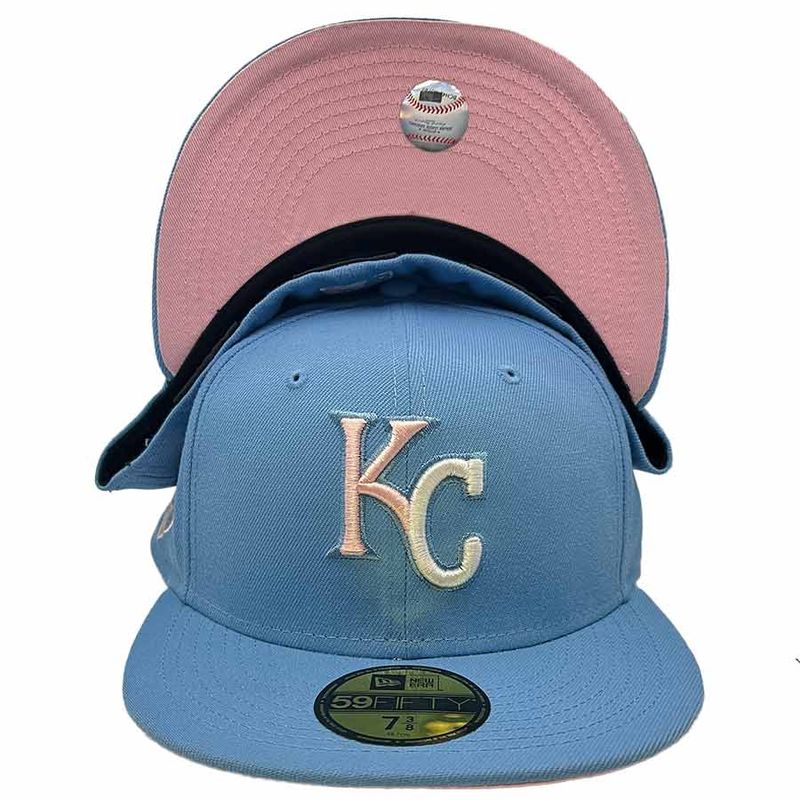 New Era 59FIFTY Silky Pink UV Kansas City Royals 40th Anniversary Patch Hat - Light Blue Light Blue / 7 1/8
