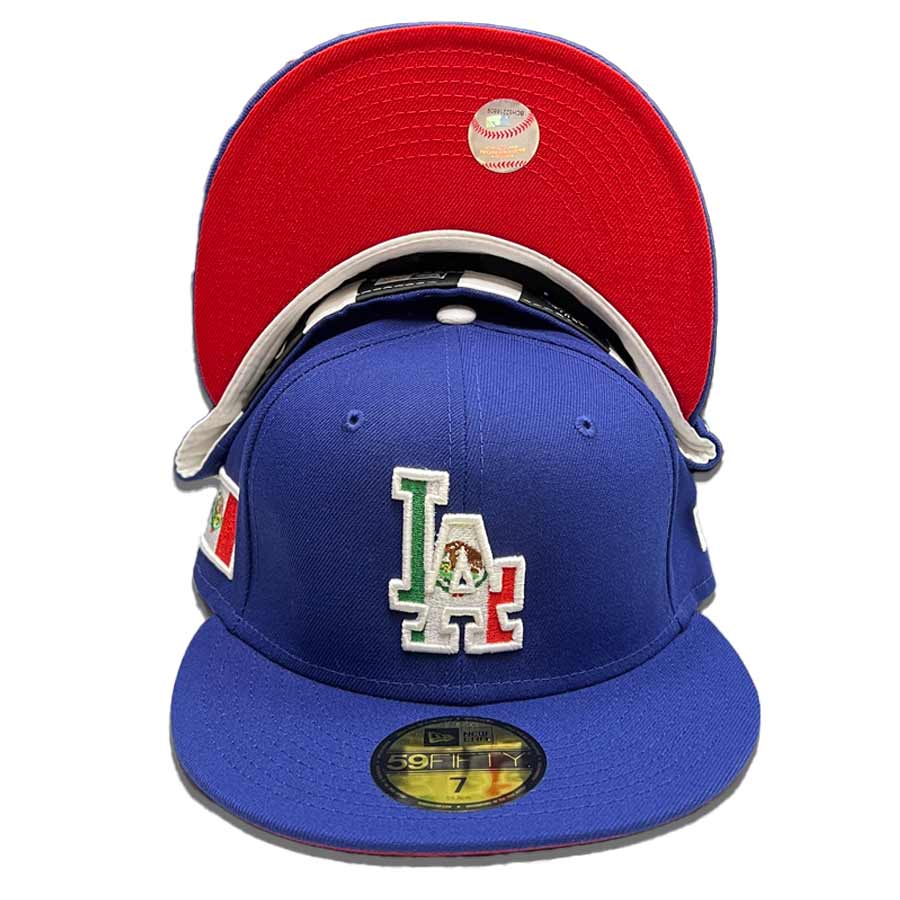 New Era 59FIFTY Los Angeles Dodgers Mexico Flag Patch Hat - Royal Game / 7 5/8