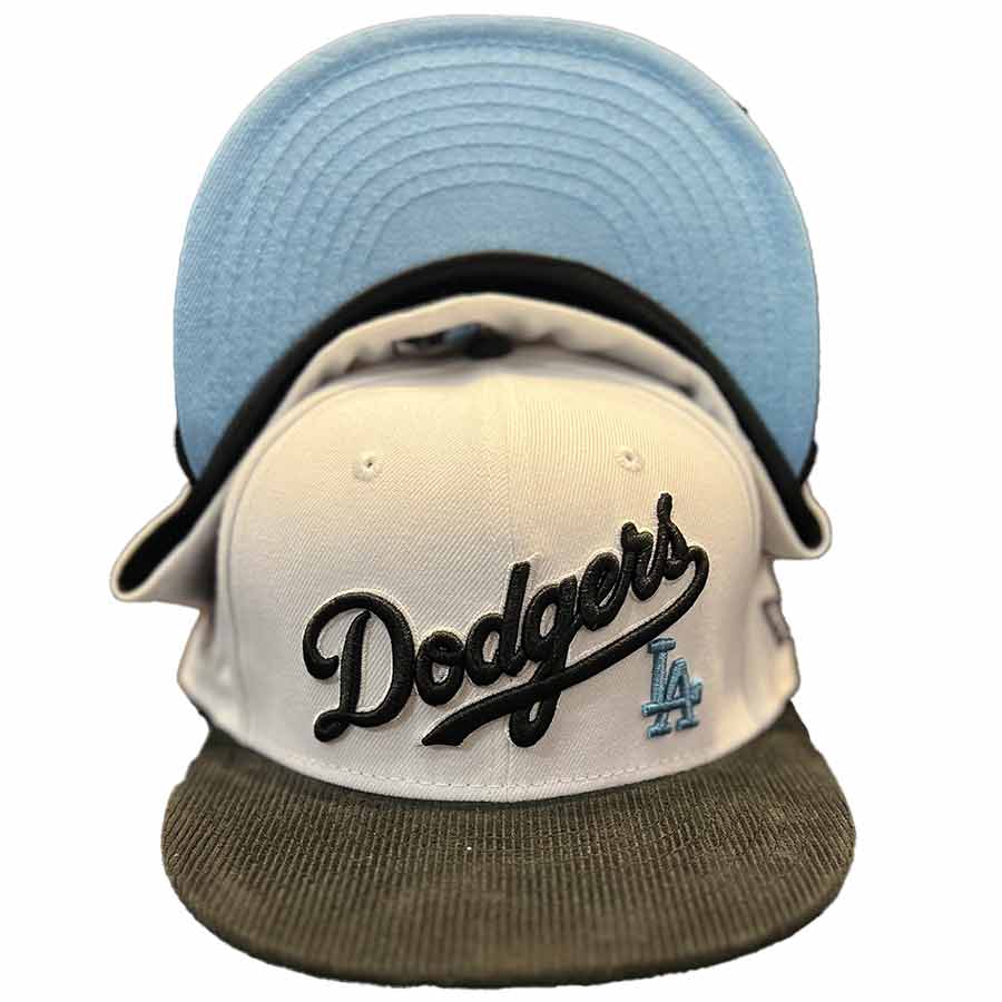 Dodgers New Era Fitted 59fifty LA Logo Black Corduroy Cap Hat Green UV –  THE 4TH QUARTER