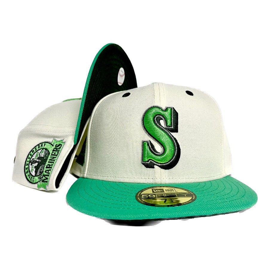 New Era Seattle Mariners 30th Anniversary Sweet Chrome Two Tone Edition  59Fifty Fitted Hat, DROPS