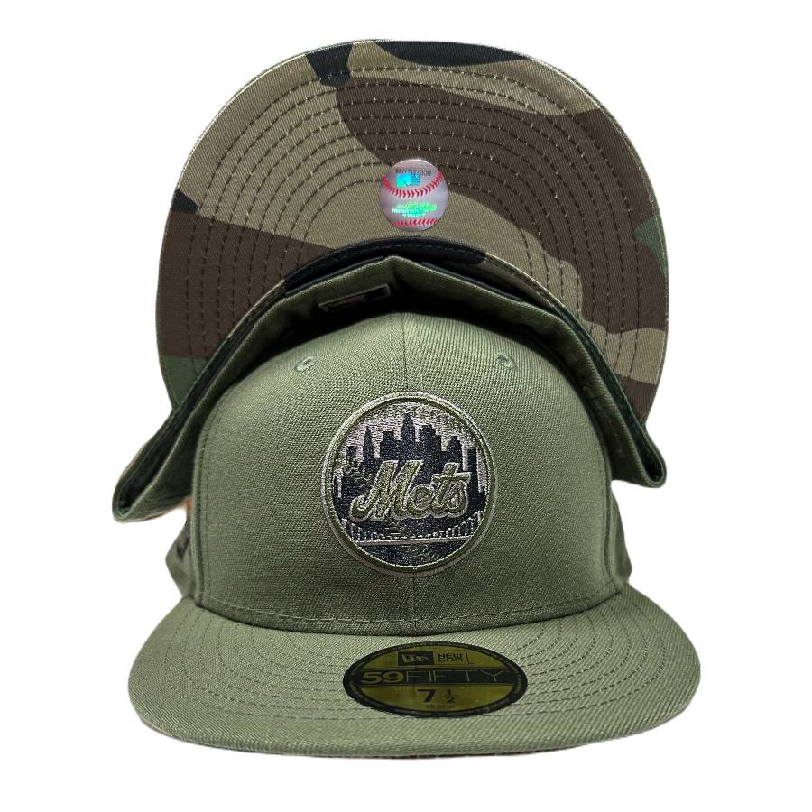 New Era New York Mets Shea Stadium Patch Cardinal UV Hat Club Exclusive 59FIFTY Fitted Hat Olive/Graphite