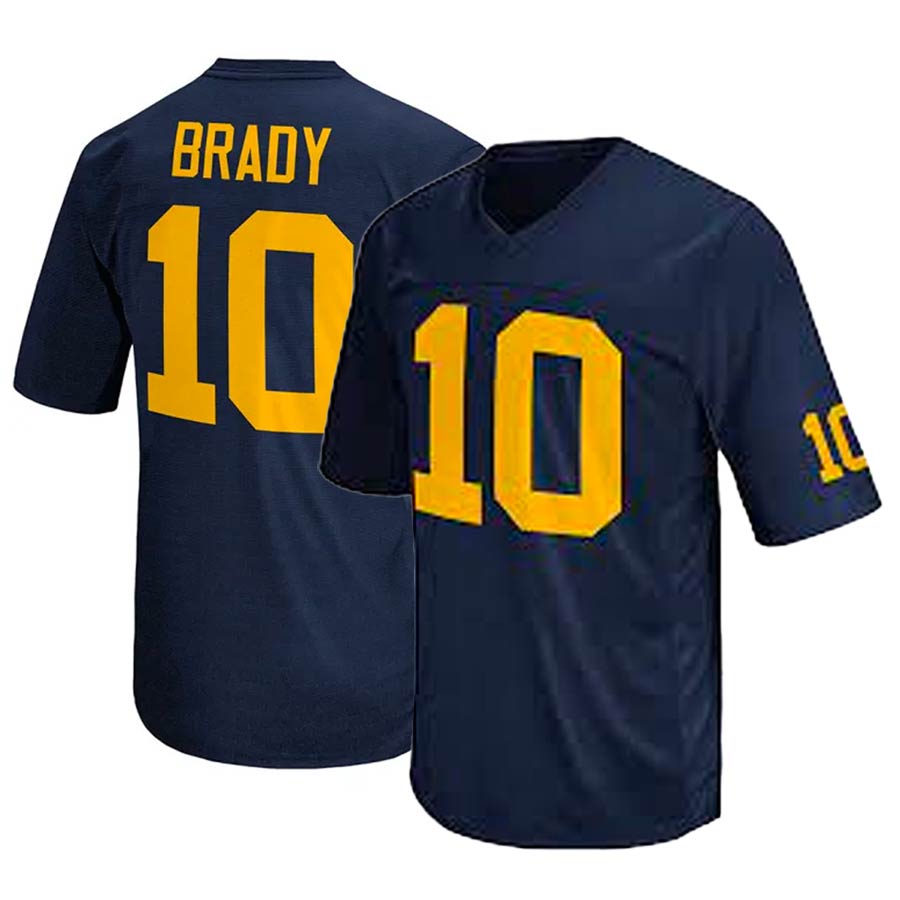 Michigan Wolverines Tom Brady Original Retro Brand College Replica Navy  Jersey