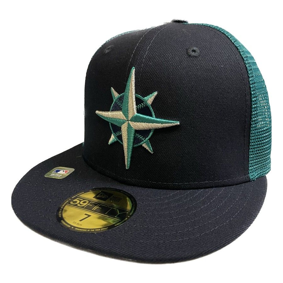 Seattle Mariners Navy Batting Practice Teal Mesh Back 59FIFTY New Era