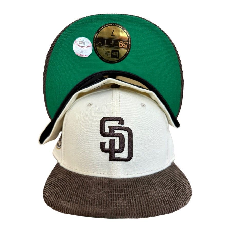 San Diego Padres New Era White Logo 59FIFTY Fitted Hat - Green