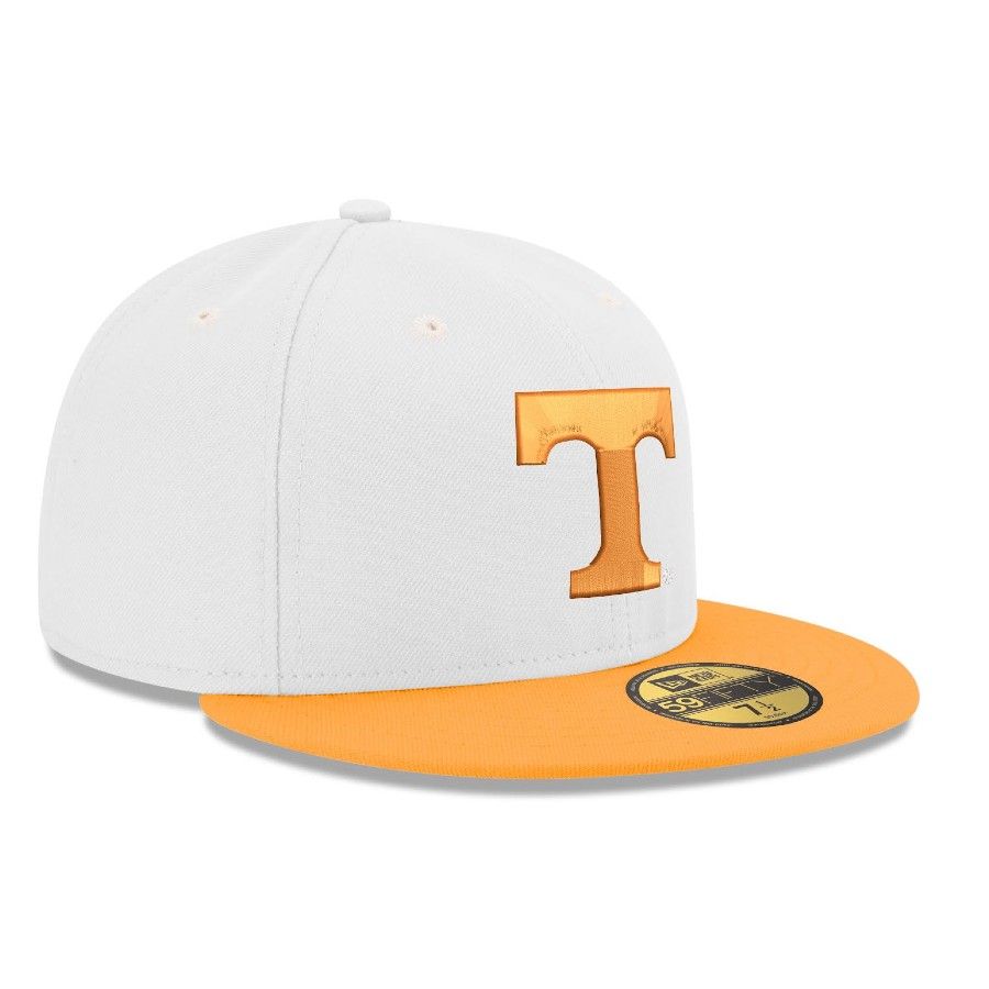 Men's New Era White Tennessee Volunteers Chrome Color Dim 59FIFTY