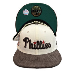 Philadelphia Phillies Chrome Corduroy Brim Pro Image Exclusive Veterans Stadium Patch Green UV 59FIFTY Fitted Hat