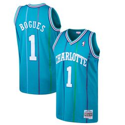 Charlotte Hornets Muggsy Bogues Mitchell & Ness 1992-93 Hardwood Classics Swingman Player Teal Jersey