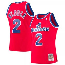 Washington Bullets Chris Webber Mitchell & Ness 1994-95 Hardwood Classics Swingman Player Red Jersey