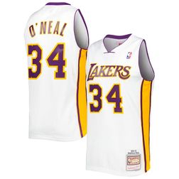 Los Angeles Lakers Shaquille O'Neal Mitchell & Ness 2002-03 Hardwood Classics Swingman Player White Jersey