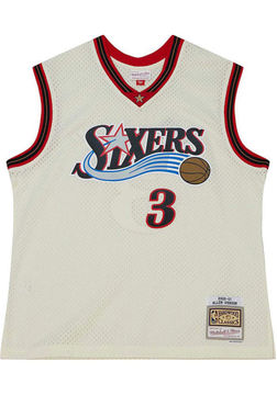 Philadelphia 76ers Allen Iverson Cream Mitchell & Ness 2000-2001 Hardwood Classics Swingman Jersey