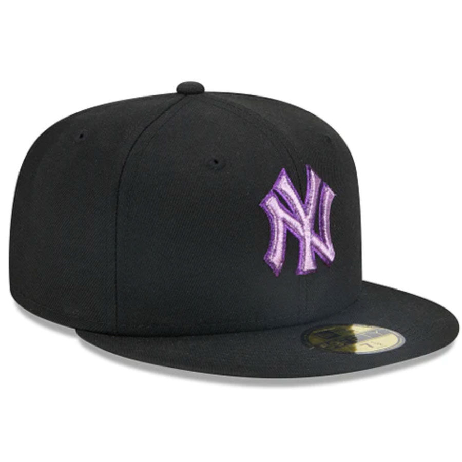 New York Yankees Black Purple Metallic Pop New Era 59FIFTY Fitted Hat