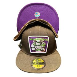 Minnesota Twins Brown Pro Image Exclusive 50 Seasons Patch Tan Suede Sweatband Purple UV 59FIFTY Fitted Hat