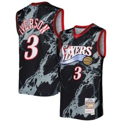 Philadelphia 76ers Allen Iverson Mitchell & Ness 2000-01 Hardwood Classics Marble Swingman Jersey