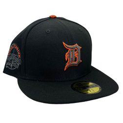 Detroit Tigers Black Pro Image Exclusive Tiger Stadium Patch Copper Satin UV 59FIFTY Fitted Hat