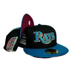 Tampa Bay Rays Black Two Tone Tropicana Field Patch Cardinal UV 59FIFTY Fitted Hat