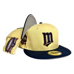 Minnesota Twins Soft Yellow Two Tone Metrodome Patch Gray UV 59FIFTY Fitted Hat