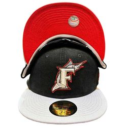 Florida Marlins Two Tone Corduroy 1993 Patch Red UV New Era 59FIFTY Fitted Hat