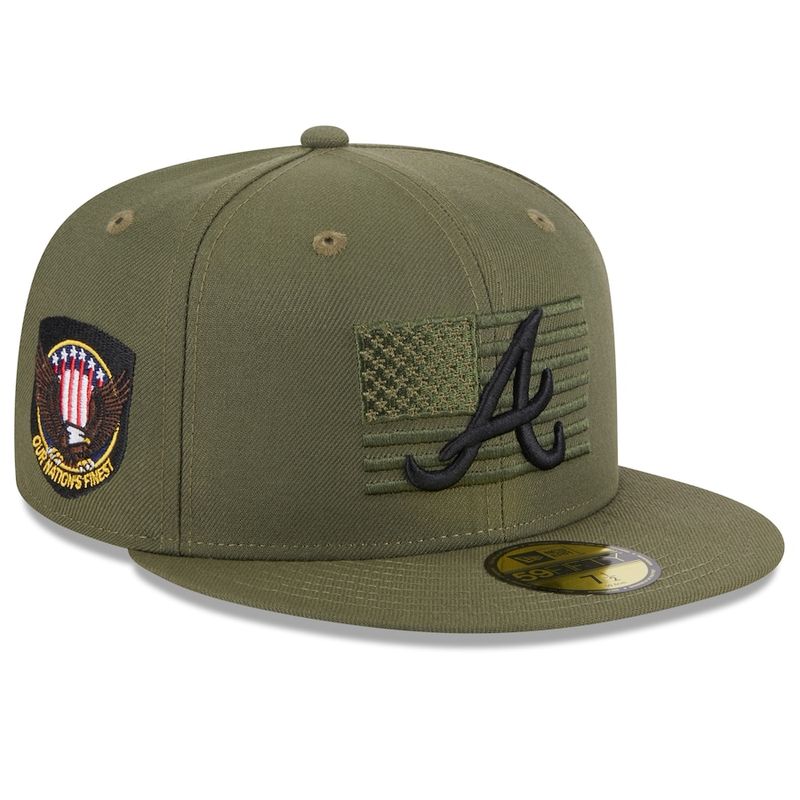 Atlanta Braves Olive Green 2023 Armed Forces Day New Era 59FIFTY Fitted Hat