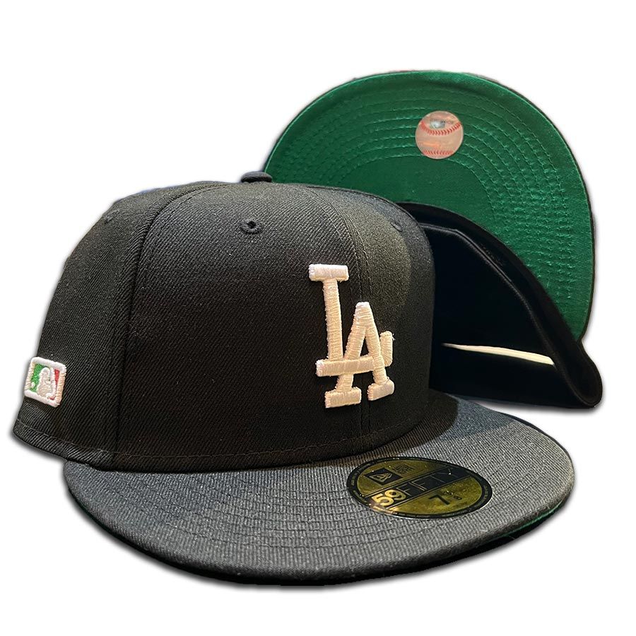 Los Angeles Dodgers Black El Culichi Wax MLB Patch Green UV 59FIFTY Fitted  Hat