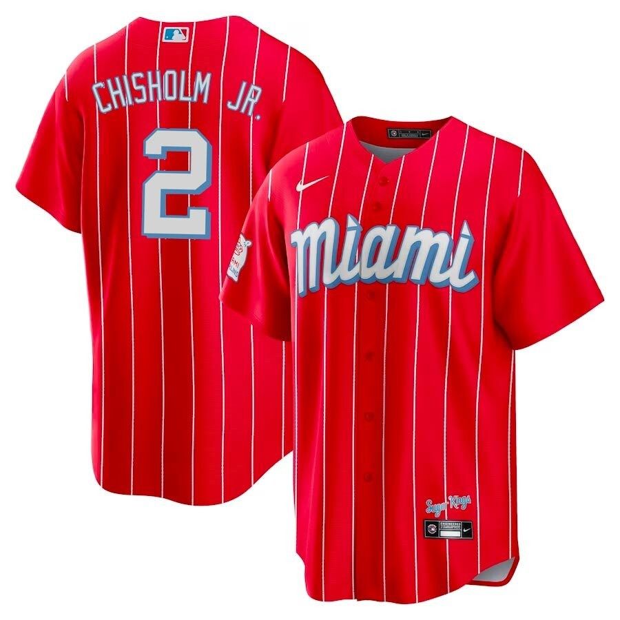 Men's Nike Jazz Chisholm Jr. Red Miami Marlins City Connect Replica Player Jersey, L