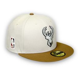 Milwaukee Bucks Stone Two Tone Agave Pack NBA Patch Gray UV 59FIFTY Fitted Hat