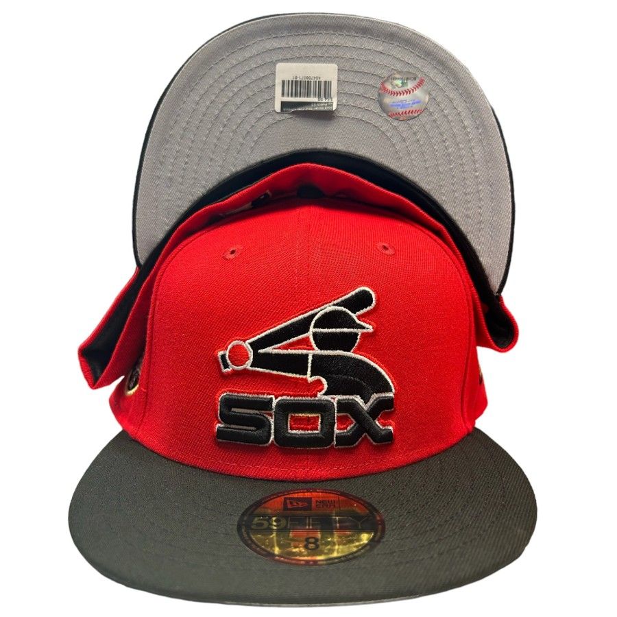 Chicago White Sox Red Brimmy Pack 75 Years Side Patch Gray UV New Era