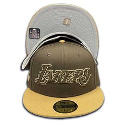 Los Angeles Lakers Brown Two Tone 17x Champs Patch Gray UV NBA 59FIFTY Fitted Hat