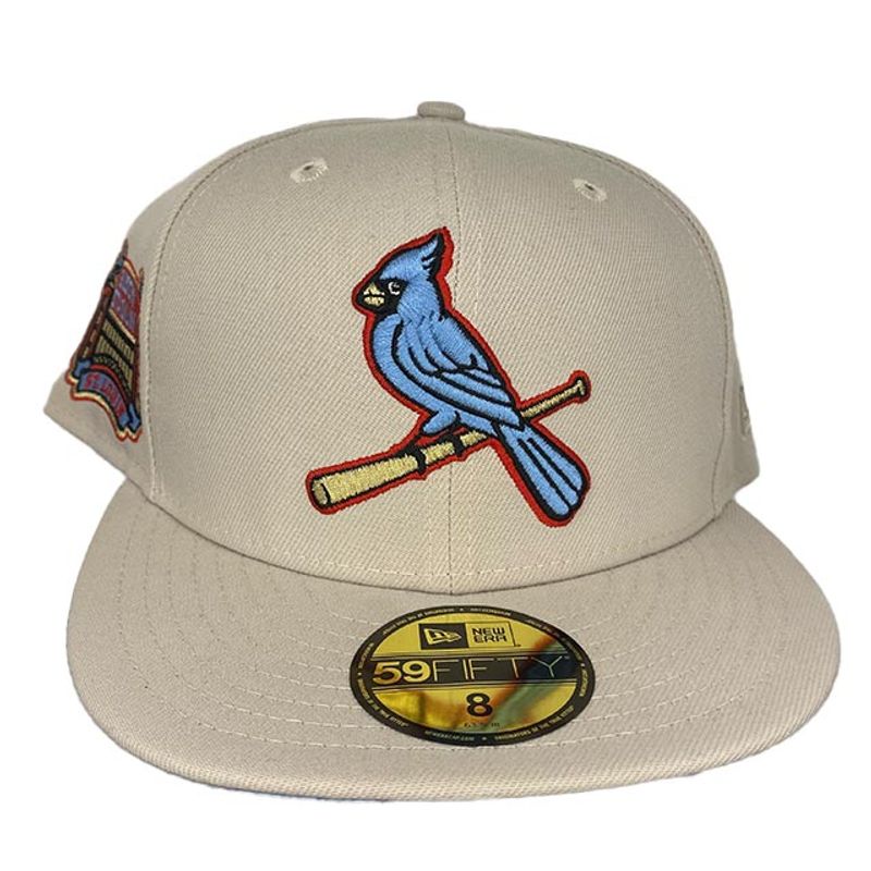 St. Louis Cardinals Cream Busch Stadium Patch Icy Blue UV New Era 59FIFTY  Fitted Hat