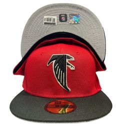 Atlanta Falcons Red Two Tone 1966 Established Side Patch Gray UV New Era 59FIFTY Fitted Hat