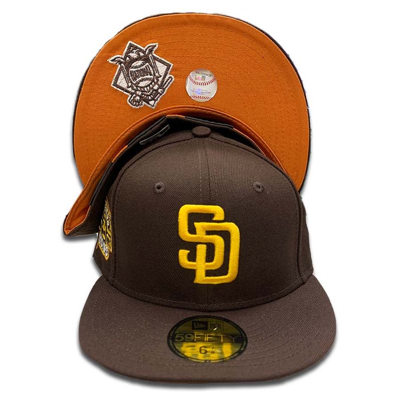 San Diego Padres Pro Image Exclusive Visor Treatment Padres Patch Orange UV  59FIFTY Fitted Hat