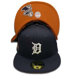 Detroit Tigers Pro Image Exclusive Visor Treatment Briggs Stadium Patch Orange UV 59FIFTY Fitted Hat