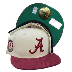 Alabama Crimson Tide Chrome Corduroy Brim Pro Image Exclusive Crimson Tide Patch Green UV 59FIFTY Fitted Hat