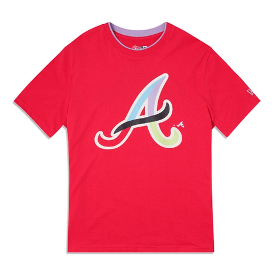 Atlanta Braves Colorpack Pink New Era T-Shirt 