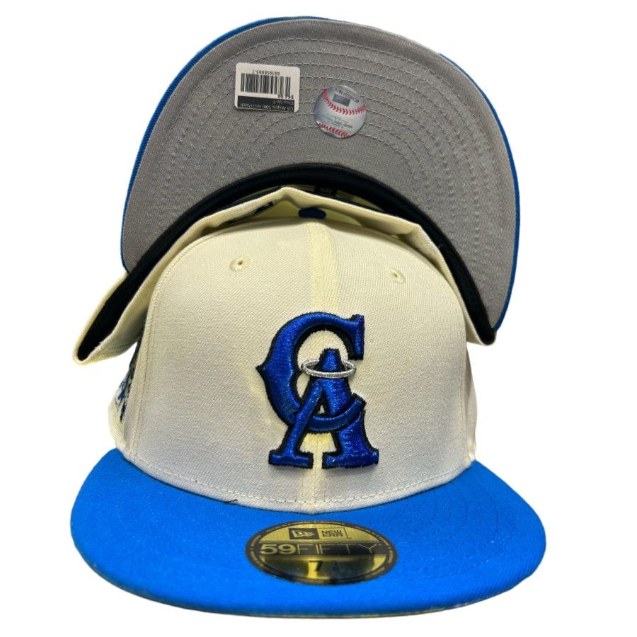 California Angels Chrome Two Tone 50th Anniversary Patch Gray UV New Era  59FIFTY Fitted Hat