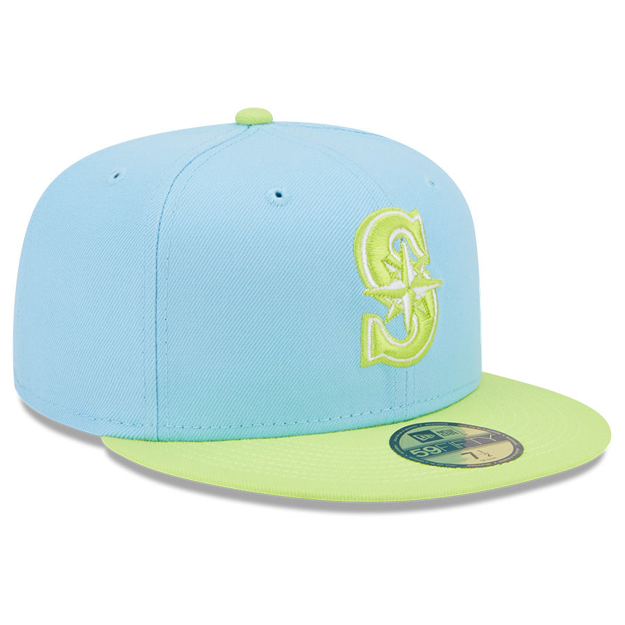 Seattle Mariners New Era Two-Tone Color Pack 59FIFTY Fitted Hat - Light Blue /Charcoal