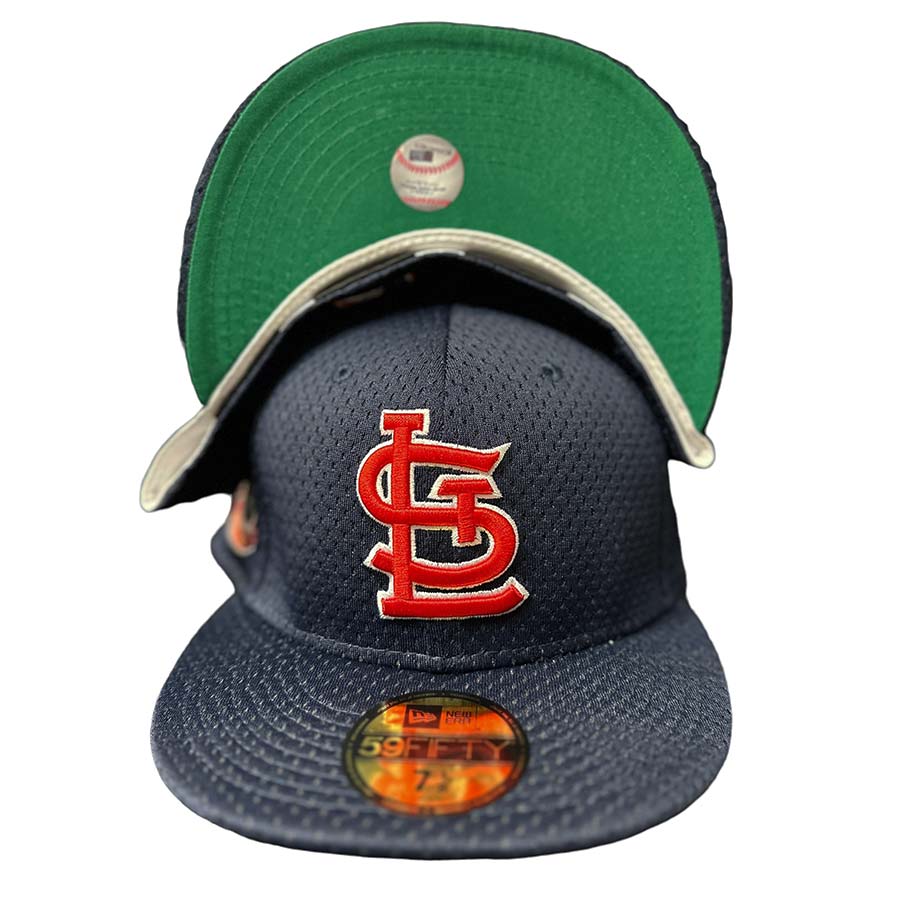 Black St. Louis Cardinals Red Trucker Green Bottom Busch Stadium Final Season Side Patch New Era 59FIFTY Fitted 6 7/8