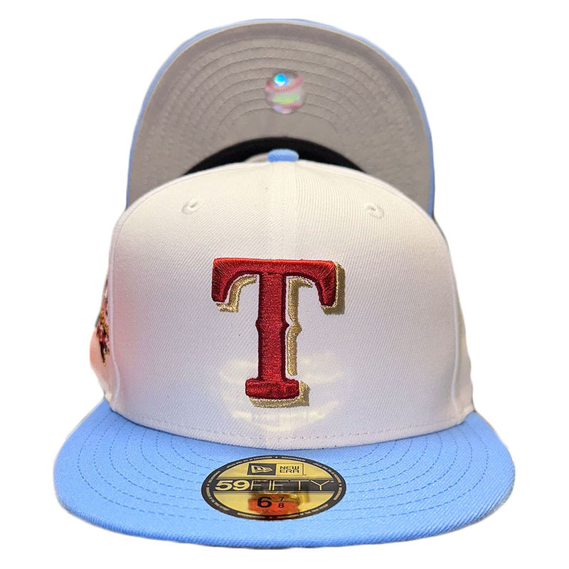 Texas Rangers Optic White Two Tone Return of Pauls Fitteds 40th Anniversary  Patch Gray UV 59FIFTY Fitted Hat