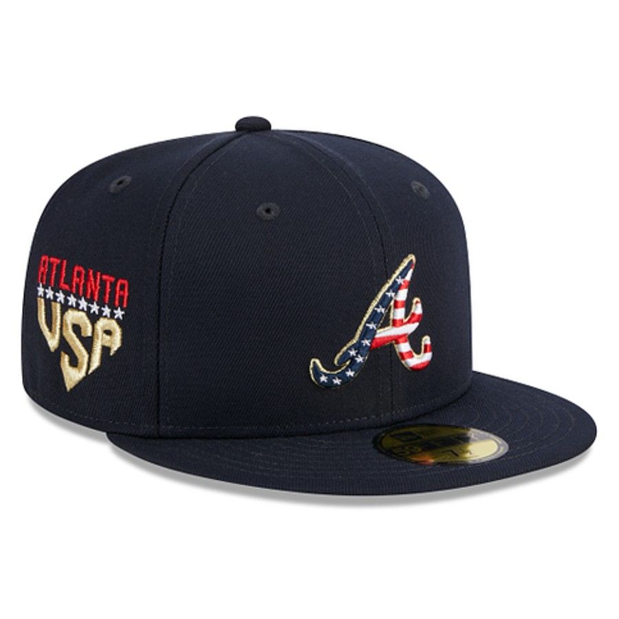 Atlanta Braves Navy Independence Day 2023 New Era 59FIFTY Fitted Hat