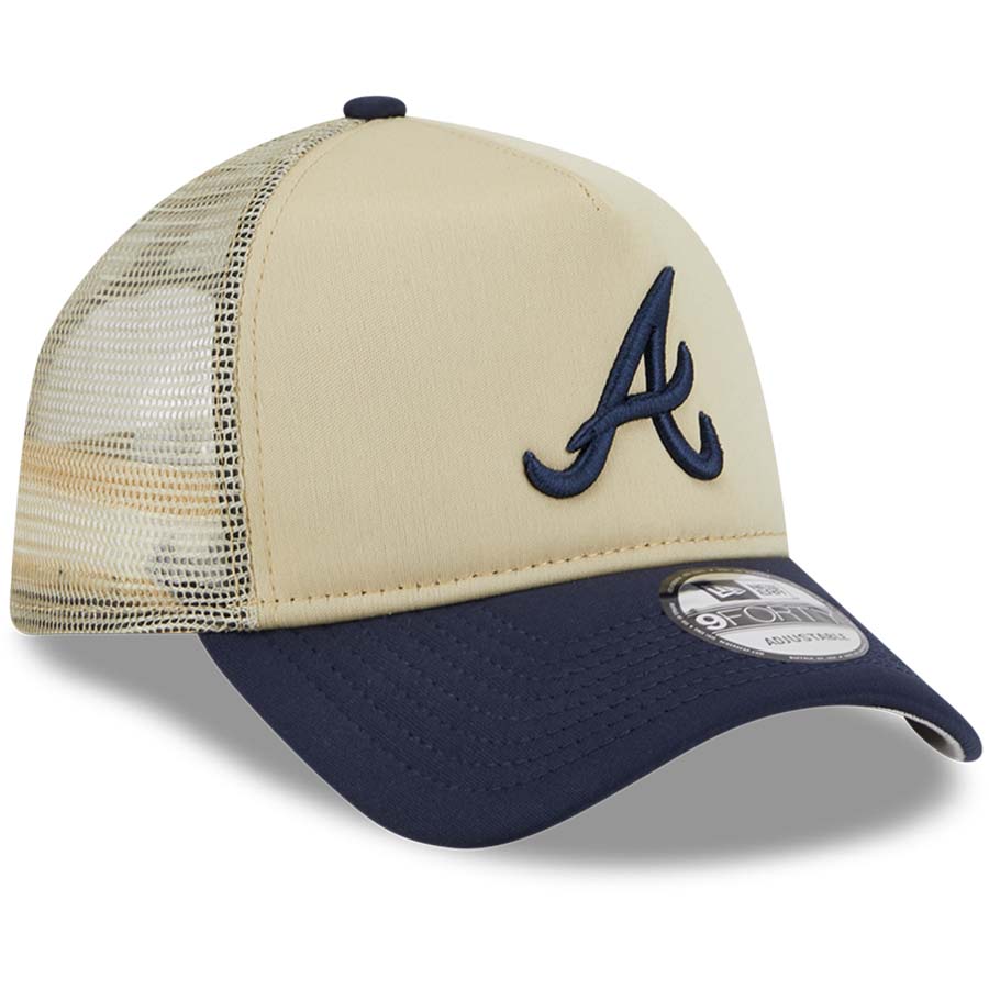 New Era 940 A-Frame Atlanta Braves Brown Satin Cap, Caps & Hats